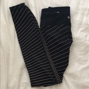 lululemon athletica Black and White Striped Leggings